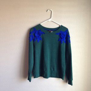 J Crew Applique Sweater Sz L